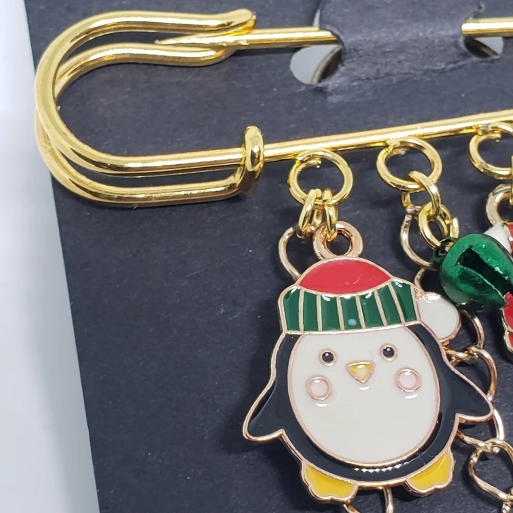 Handmade Christmas Holiday Penguin Snowman Brooch